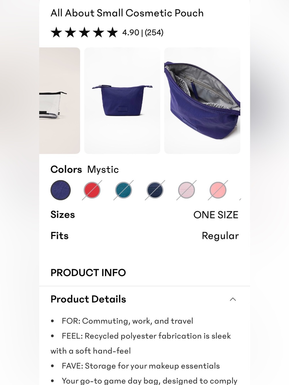 Athleta Purple Cosmetic Pouch